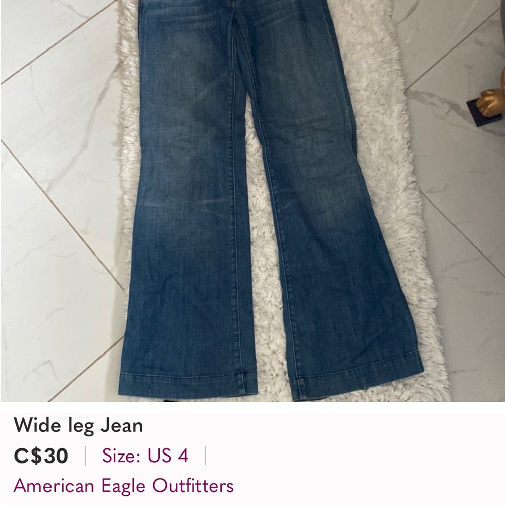 American Eagle Outfitters Blue Wide Leg Jeans - Picture 1 of 1